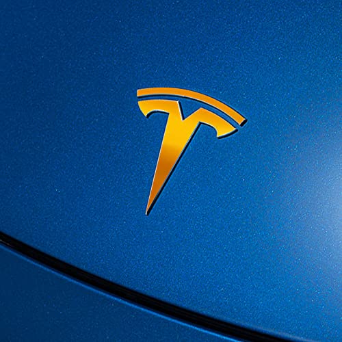Image of IPG Compatible with Model Y Decal Sticker (8 Logo Set) Overlay Stickers Do it Yourself Stickers Set Personalize Your Tesla (Shiny Yellow)
