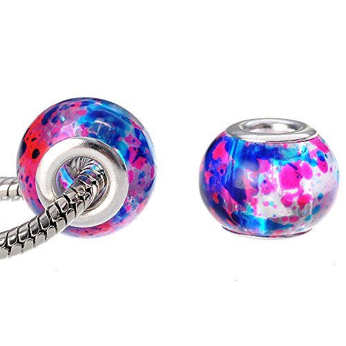 Rubyca 50 Pcs Bulk Surreal Colors Murano Glass Beads Fit European Charm Bracelet For Jewelry Making #TOP5