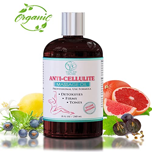 Anti-Cellulite Massage Oil Reduces Cellulite And Stretch Marks Tighten & Moisturize Skin. Premium Organic Massage Oil #TOP1