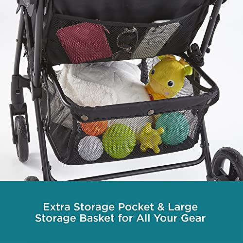 Contours Quick Elite Lightweight Compact Fold Travel Baby Stroller & Toddler Stroller, Infant Car Seat Compatibility, Multi-Position Seat Recline, Sun Canopy, 5-Point Safety Harness - Eclipse Black - Thumbnail 6