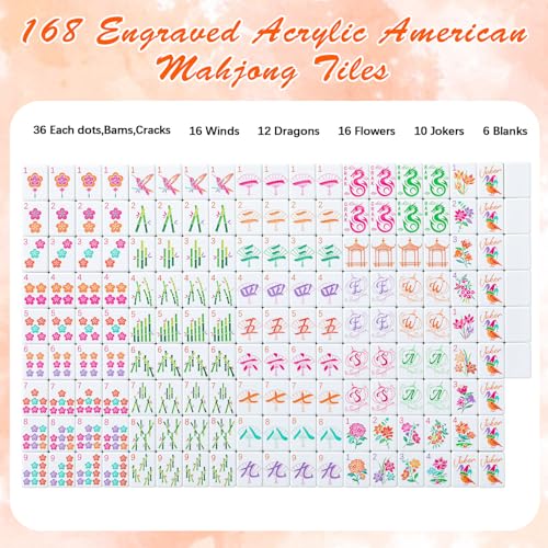 Set Completo Mahjong Americano Con Estuche Portátil miniatura 2