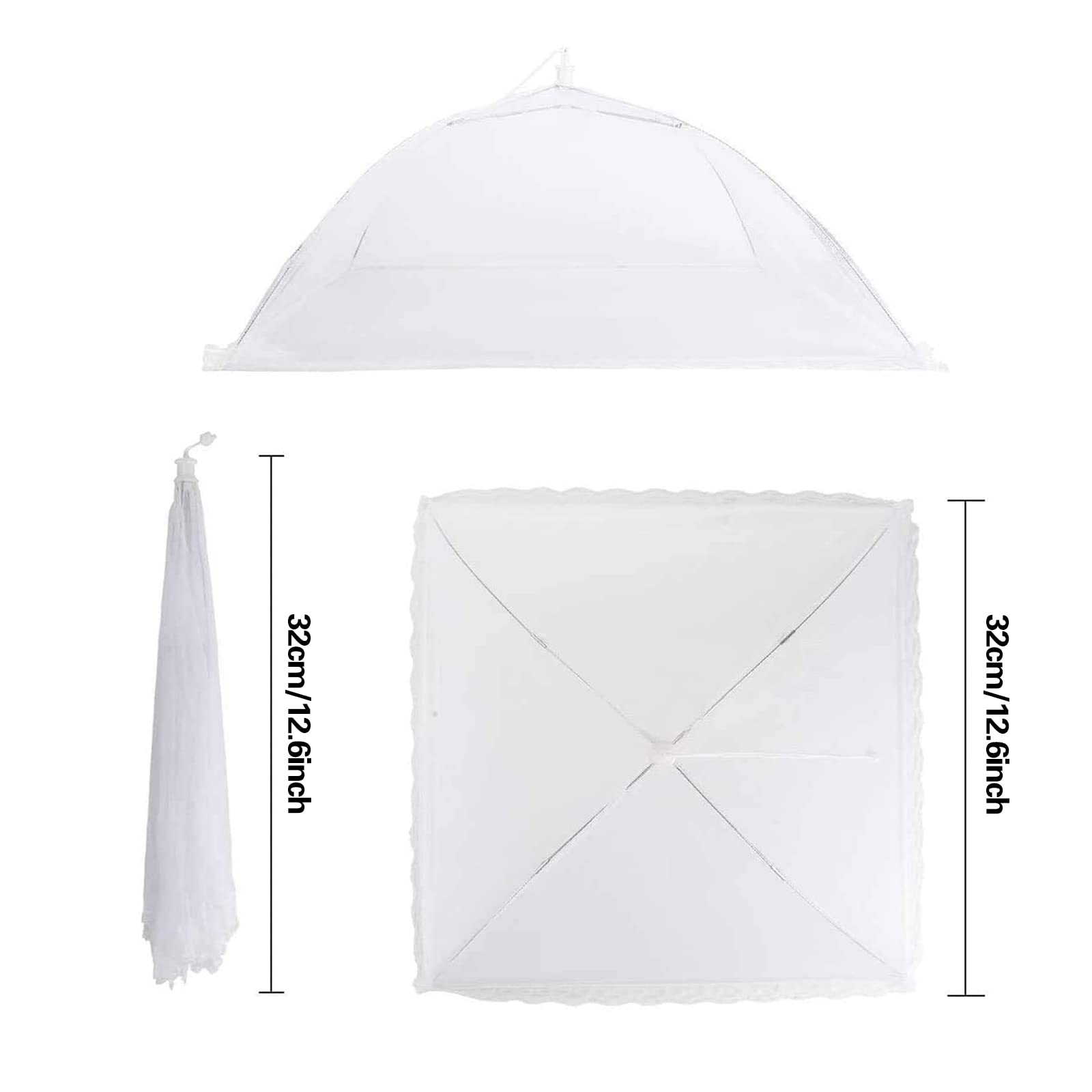 Tokaneit Cubierta Plegable para Comida 3 Piezas, Tienda de Campaña, Cubierta para Fruta, Cubierta para Pastel, protección contra Moscas para Comida, Comida, Barbacoa Fiestas Buffets Camping
