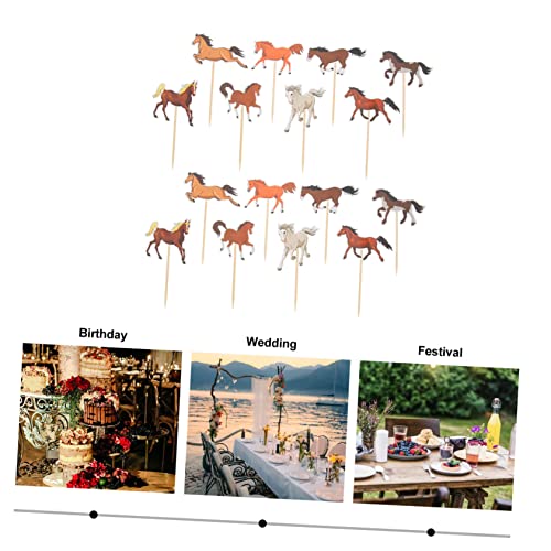 Abaodam 32Pcs Bolo Oito Cavalos Decoração Animal Decoração Do Bolo Papel Bebê