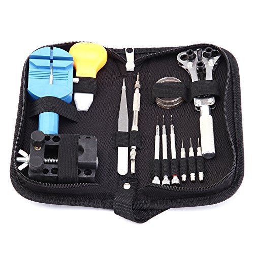 Preisvergleich Produktbild Uhrenmacherwerkzeug 30-teilig in Nylontasche Uhrwerkzeug Gehäuseöffner Uhrenwerkzeug Armbandkürzer Uhrmacher Uhr Reparatur Werkzeug Gehäuse Öffner Set