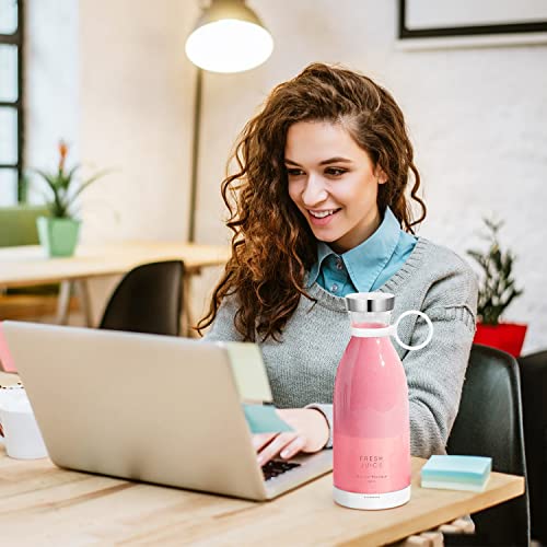 Image of 11.8 Oz Portable Blender, Fresh Juice Blender for Shakes & Smoothies-White | For Shakes and Smoothies,Magnetic USB Fast Charging Mini Mixer Bottle,Take It for Traveling,Outdoor,Gym,Office,Cars,Gift