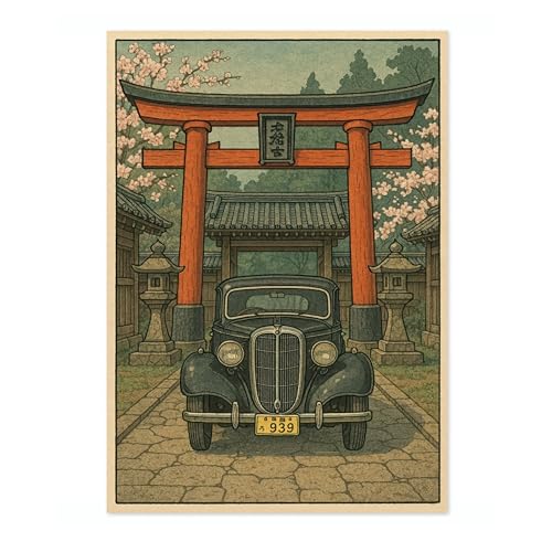 Poster Anime Voiture Classique Lmovutcom - Tableau Manga Toile pour Déco Chambre