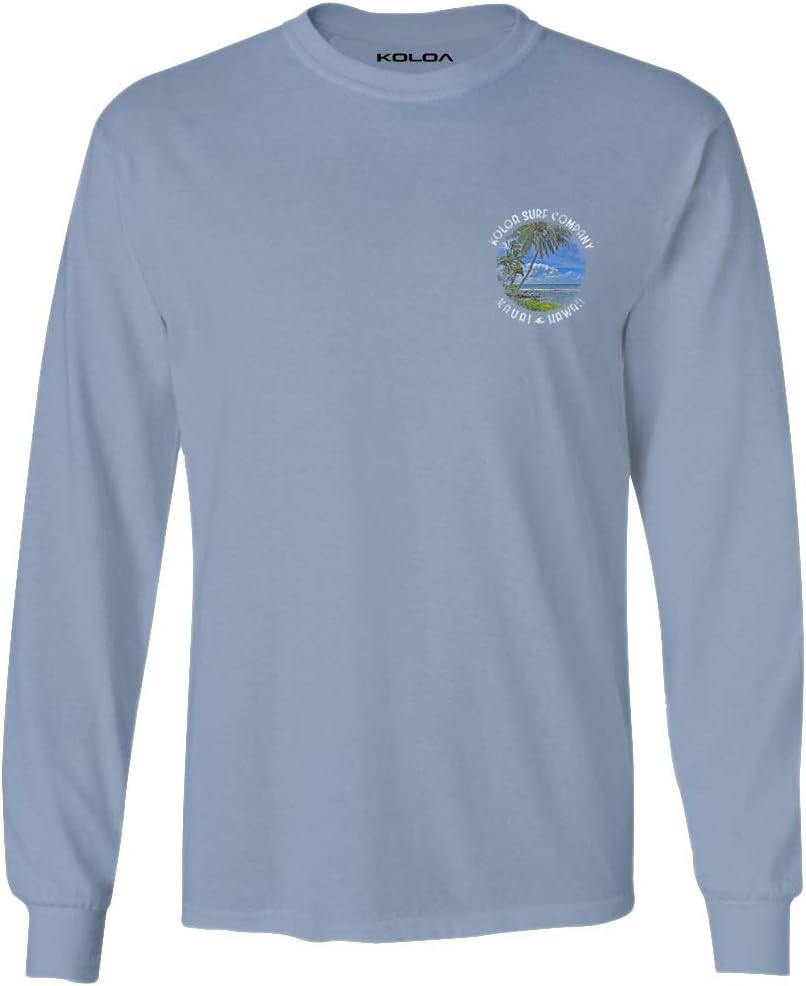 Koloa Surf Mens Reflecting Ocean Logo Long Sleeve Cotton Tee - Reg, Big and Tall