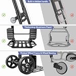 KEDSUM 3-in-1 Cart Dolly convertible avec roues, 600LBS Camion à main lourd Dolly, camion à main avec angle de poignée réglable & Base extensible pour la maison, Maisons de guerre, Dorm, 6-Wheel Conception avec freins