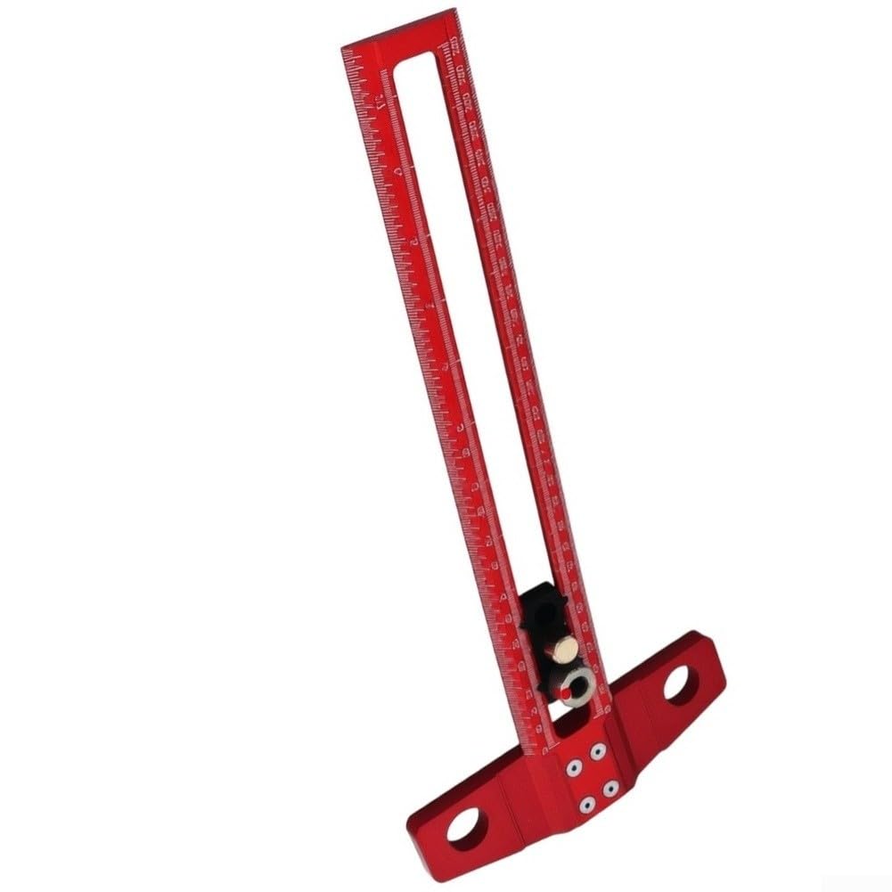 para herramienta Carpintero 30cm Ajustable Perforación Líneas(Red Metric 300MM)