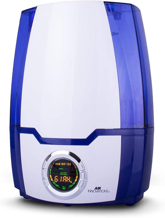 Air Innovations MH-505A 1.37 Gallon High Performance Cool Mist Ultrasonic Quiet Humidifier for Medium Rooms Up to 400 Square Feet, Blue