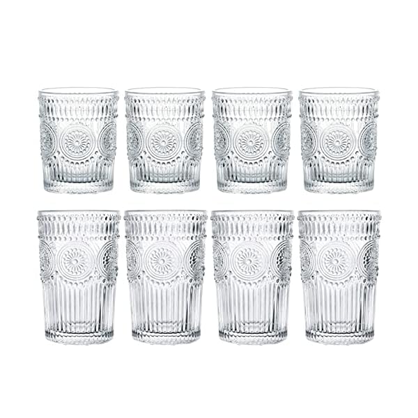 Kingrol Romantic Drinking Glasses, Set of 8 - 4 Highball Glasses (12 oz) and 4 Rocks Glasses (9 oz), Premium Glass Tumblers Glassware Set for Water, Beverages, Beer, Cocktails Kingrol Romantic Drinking Glasses, Set of 8 - 4 Highball Glasses (12 oz) and 4 Rocks Glasses (9 oz), Premium Glass Tumblers Glassware Set for Water, Beverages, Beer, Cocktails