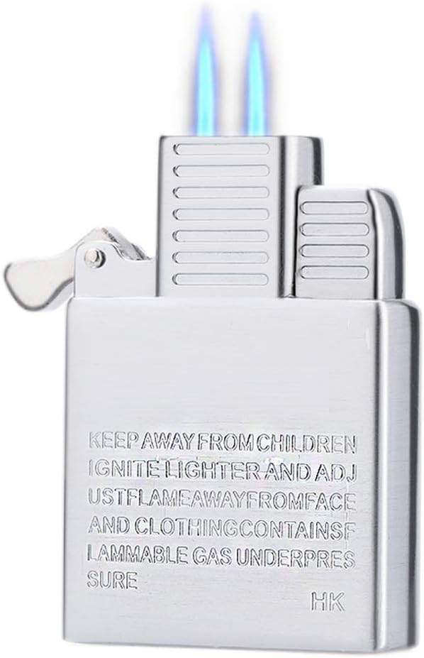 Butane Lighter Insert Dual Torch Flame Insert (No Fuel Included)