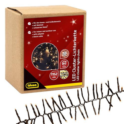 Idena 31898 - LED Cluster Lichterkette mit 1152 LEDs in Warmweiß, ca....