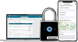Master Lock 4400EUREC Bluetooth Smart-Vorhängeschloss für den professionellen und privaten Gebrauch, Innenbereich, Bluetooth-Zugriff mit Smartphone