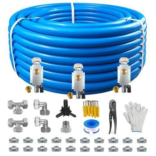 Compressed Air Line Kit 3/4 x 100&200&300 HDPE-Aluminum-HDPE Piping Air Line Hose Air Hose Kit with Air Compressor Accessories and Airline Tubing