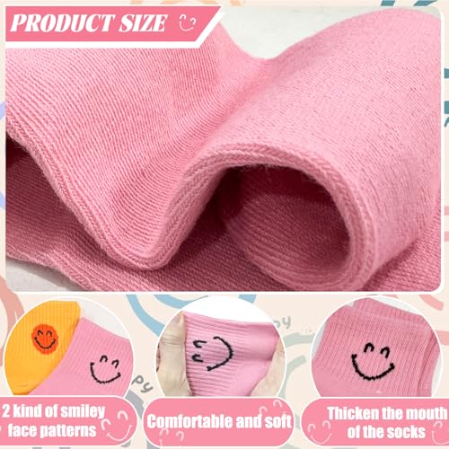 8 Pairs Happy Face Ankle Womens Crew Elastic Socks Length Aesthetic Cute Lightweight Low Cut Gifts for Women3