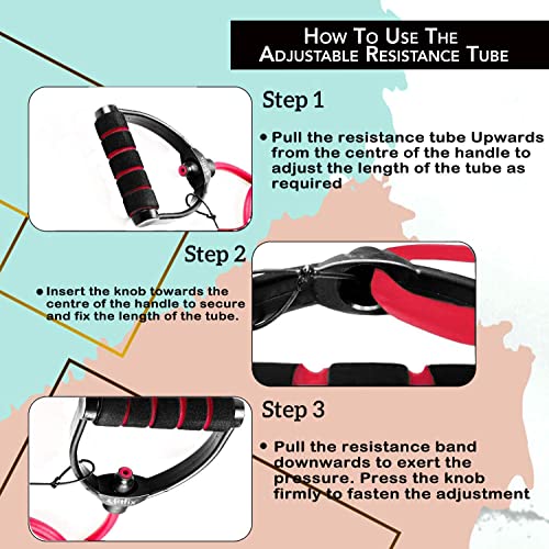 Image of Fitfix Resistance Tube Heavy Quality Exercise Band for Stretching, Full Body Workout, Home Gym and Toning for Men and Women (Single Tone Adjustable) for Stretch, Workout, Tone Your Body