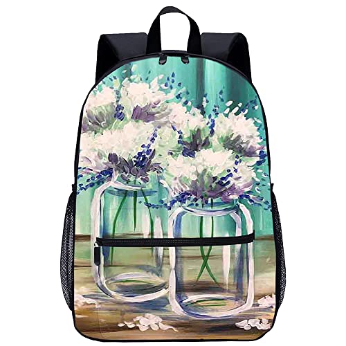 Sac à dos imprimé en 3D composition florale cartable ado et adulte