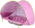 EasyGo - Tenda Infantil com Piscina e Proteção UV (Rosa) para Bebês e Crianças na Praia