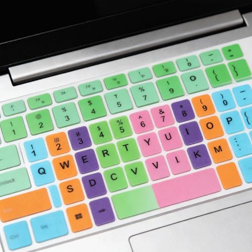 10 hojas adhesivas de teclado universal en inglés, 5 colores mate miniatura 4