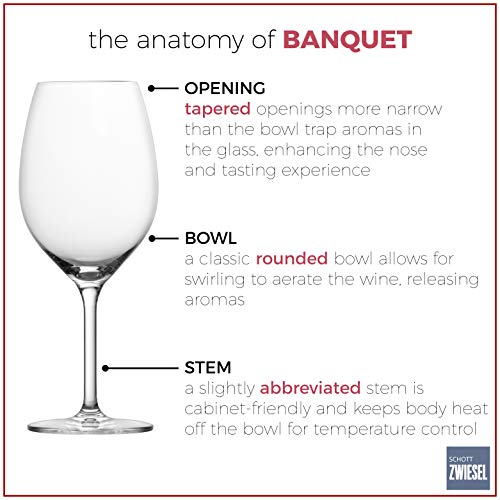 Schott Zwiesel Tritan Crystal Glass Banquet Stemware Collection Wine/Water Glass, 16 Ounce, Set of 6 - Thumbnail 3