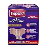 Depend Pañal Nocturno para Incontinencia, Talla Mediana, Unisex, Caja con 6 Paquetes de 10 Piezas (60 pañales), ideal...