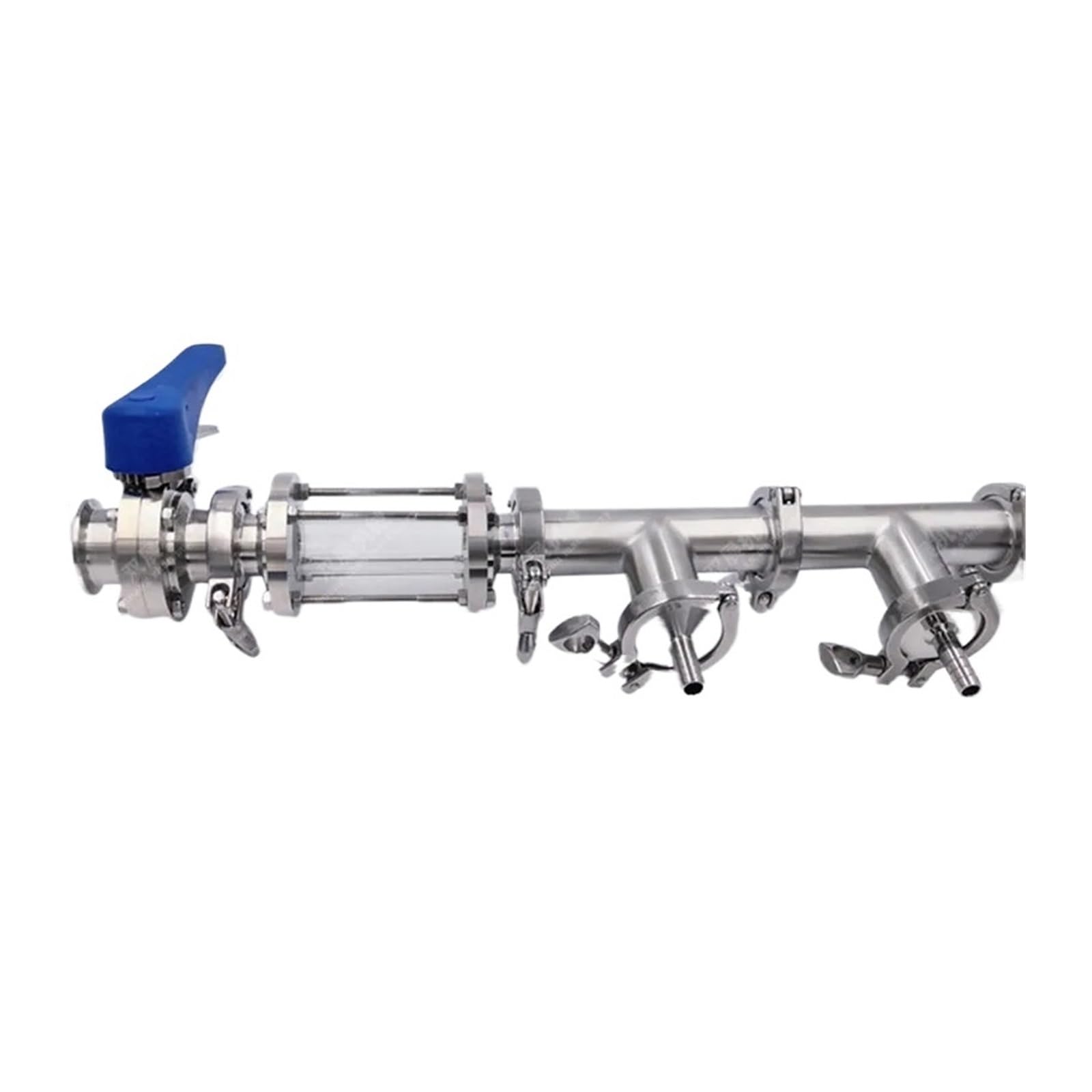 TPKMVGAP 1inch and 1.5inch (50.5mm OD) Keg Filler w/Trigger Handle Butterfly Valve SS304 Stainless Steel 2 Ports(1inch,Trigger handle)