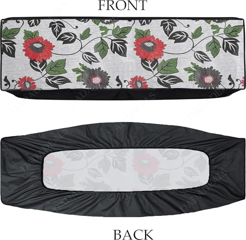 Image of Split AC Cover Combo Set 1.5 Ton | Indoor Outdoor Waterproof & Dustproof Protection | Durable, Breathable Fabric | These Covers Help Maintain Airflow | White Floral