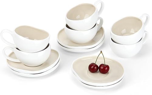 HOMELUX Espresso Cups Set of 6 with Saucer