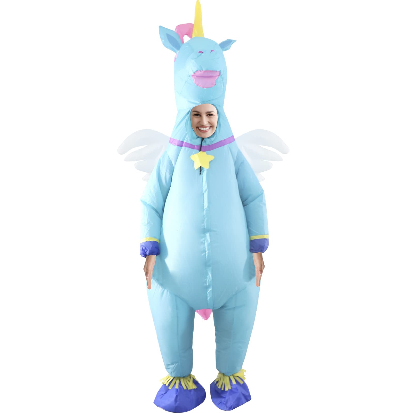 Inflatable Costume, Halloween Costumes Men Women Unicorn Rider, Blow Up Costume for Unisex Godzilla Toy…
