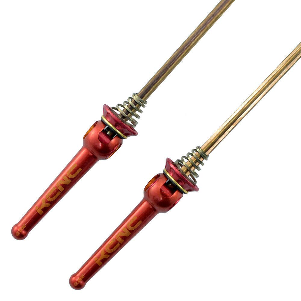 Amazon | KCNC Grooving QR MTB Titanium Axle Hub Skewer, Red, KQR05