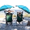 AMMSUN XL Chair Umbrella with Universal Clamp Adjustable 47 inches and 360-degree Swivel UPF 50+, Portable Clamp on Camping or Beach Chair, Stroller, Wheelchair, Golf cart, Bright Blue, 2 PACK