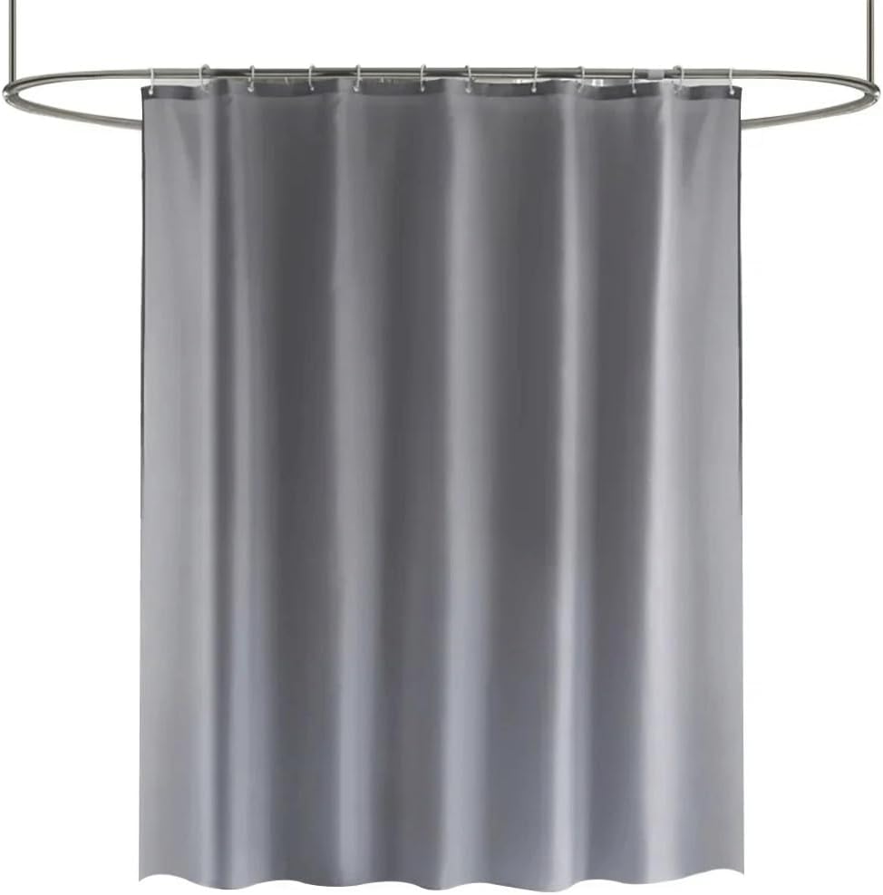 Solid Color Thickened Bathroom Curtain Waterproof Fabric Large Shower White Gray