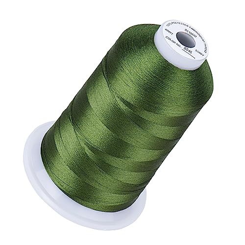 Image of Simthread 5000M 40WT Polyester Embroidery Thread, Avocado S046 | 5000M 40WT polyester thread feeds smoothly for machine embroidery, monograms, logos, patches and quilting.