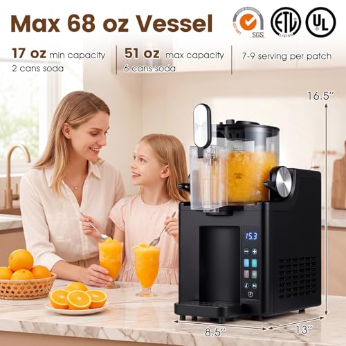 Image of COSTWAY Slushie Machine for Home, 68 oz Frozen Drink & Slushy Machine, 4 Presets, LED Display, Auto Cleaning, Soft Serve Ice Cream Maker for Frozen Margaritas Milkshake Cocktail, No Ice Needed, Black