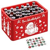 Sinmoe Calendario dell'Avvento Maschile 1 Set di Fascette per Casse di Birra e 24 Adesivi(Stile Elegante)