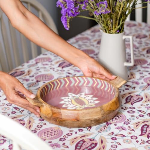 Image of THE YARD HOUSE Wipeable & Anti-Slip Cotton Table Cover for Family Dining, Party. Protects Against Spills, Scratches, Damages (Songs of the Sultan, 60 x 90 inch (Rectangle))