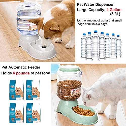Automatic Dog Feeder and Water Dispenser Set, Pet Water and Food Dispenser for Cat & Dog, Gravity Automatic Water Bowl… - Image 3