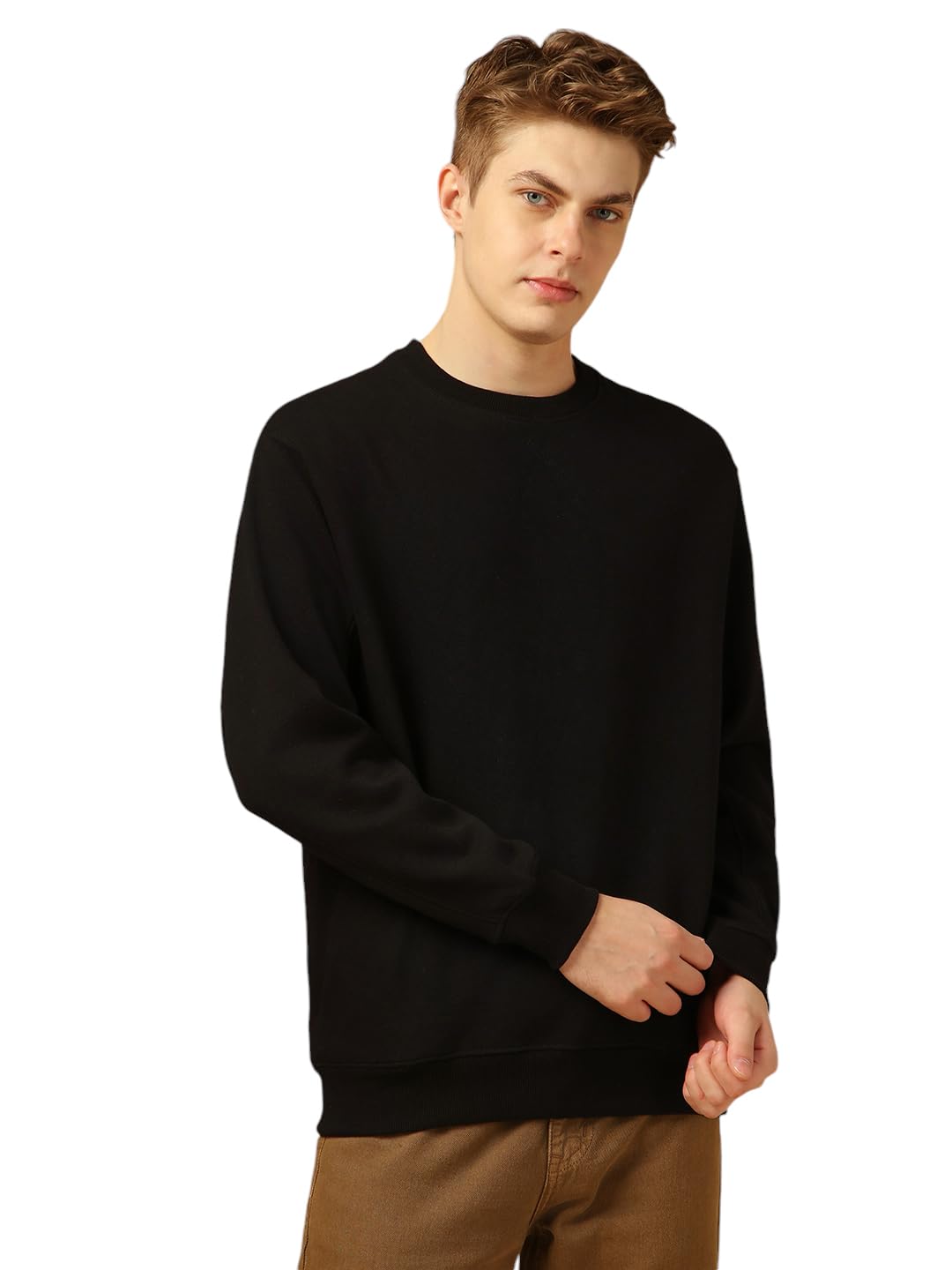 dennis lingo Men Regular Fit Cotton Full Sleeves Solid Sweatshirt-picture-24