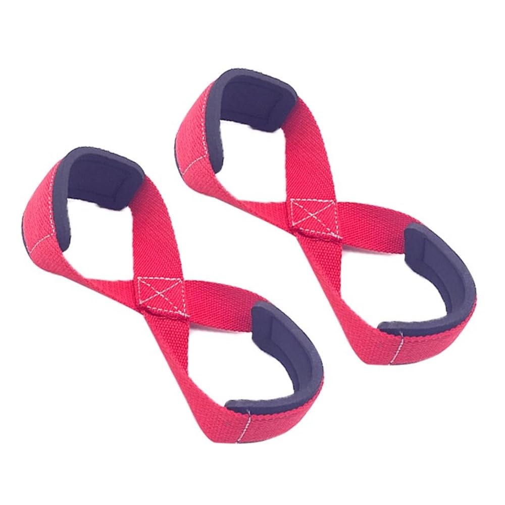 Protège-Poignets de Fitness for Hommes, Bande de préhension for Squat Profond et Traction Dure Sangles de Musculation(Rouge)