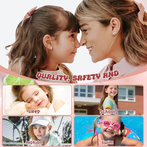 FASACCO 8-10Pairs Clip on Earrings for Women Girls Colorful Crystal Non-Piercied Earrings Cute Flower Heart Butterfly Pearl Clip-on Earrings Over 3 Years Old4