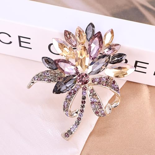 Image of Dainty Brooch Pin for Women, Rhinestone Scarf Shawl Costume Brooches and Pins Flower Boutonniere Hat Bag Suit Dress Accessories Pearl Brooches Lapel Pins