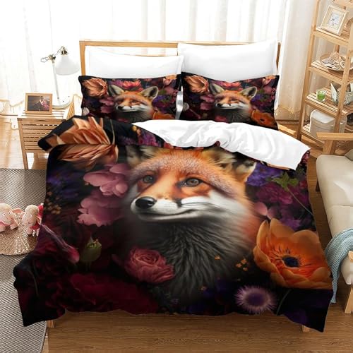 Housse de couette Chouette 3D Wild Animals en microfibre douce 200x200 - 3