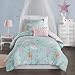 Mi Zone Kids Darya Comforter Mermaid Clam Shell Sea Ocean Whale Fish Printed Scale Pillow Ultra-Soft Overfilled Down Alternative Hypoallergenic All Season Bedding-Set, Full/Queen, Aqua/Pink