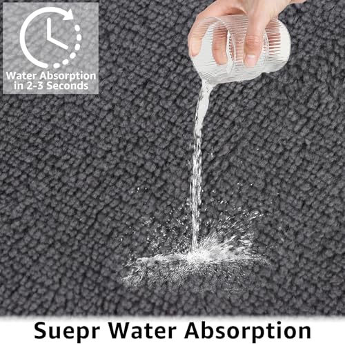 ASelelcted Extra Large Bath Mat 120 x 50 Cm Microfiber Bath Mats for Bathroom Soft Absorbent Rugs Non-slip Anti Mould Bathroom Mat, Machine Washable Indoor and Outdoor (Grey) - Cosy Home Interiors ASelelcted Extra Large Bath Mat 120 x 50 Cm Microfiber Bath Mats for Bathroom Soft Absorbent Rugs Non-slip Anti Mould Bathroom Mat, Machine Washable Indoor and Outdoor (Grey) - Image 4