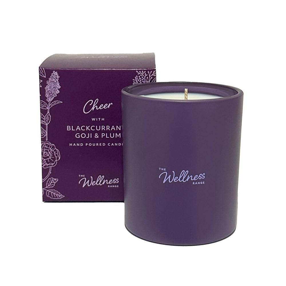 Potters Crouch Wellness Range Glass Candle - Blackcurrant, Goji & Plum