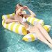 Cama flotante inflable, salón flotante, hamaca de agua, sillón 4 en 1, colchón de aire, juguete acuático, accesorios para piscina, hamaca de agua premium para adultos para fiestas de natación