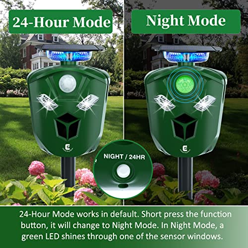 Redeo 360° Solar Animal Repeller With Motion Sensor Cat Repellent Outdoor Ultrasonic Deer Repellent Devices Waterproof Dog Deterrent For Yard, Repel Raccoon Skunk Out Of Garden - Usb Rechargeable #TOP2