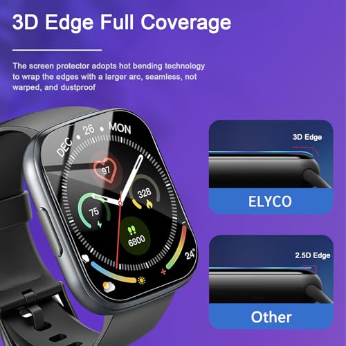 ELYCO Schutzfolie Kompatibel mit Poorunur T80 1.95 Displayschutz [Volle Abdeckung][Nicht-Glas], 4 Stück Blasenfrei Flexibel TPU Displayschutzfolie, Anti-Kratzen HD Wasserdicht Schutz Folie