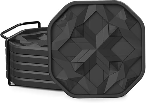 Posavasos de silicona para bebidas con soporte a medida, centro de mesa de café, moderno bar en el hogar o artículos esenciales de cocina estética,